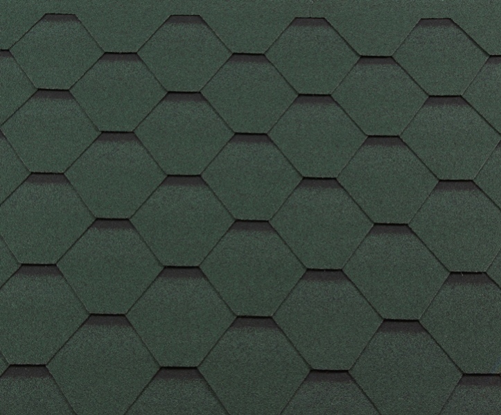 Гибкая черепица RoofShield Premium Нарезка "Стандарт" цвет Зеленый с оттенением